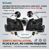 Feux arrière LED VLAND style Audi Q2 pour VW Polo Vivo Mk5 6R 6C 2009 2010 2011 2012 2013 2014 2015 2016 2017