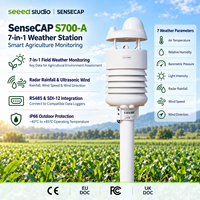 Station météo ultrasonique intégrée compacte 7-en-1 SenseCAP S700-A avec radar de pluie RS485 Modbus IP66 pour l'agriculture intelligente