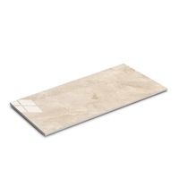 Carreaux de marche d'escalier en marbre à rainures originales, antidérapants, en porcelaine beige brillante, finition glacée, 470x1200x10