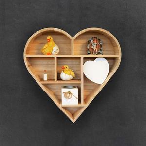 En <span class=keywords><strong>bois</strong></span> Minable Chic Naturel Coeur Flottant <span class=keywords><strong>Étagère</strong></span> <span class=keywords><strong>Murale</strong></span> Décorative Moderne - Product Image 2