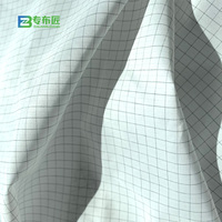 Kain Tenun Twill Anti-Statik ESD Ringan Campuran Poliester Katun untuk Jaket Pakaian Kerja Industri Elektronik