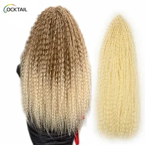 2021 Desain Baru Kinky Brazilian Curl Braid Serat Suhu Tinggi Putaran Afro Brasil Keriting Kepang Stok Tersedia