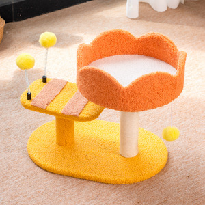 Haute qualité nouveau mignon intelligent abeille chat arbre écologique Sisal tour multi-niveaux chat escalade cadre Floral chat gratter Carton - Product Image 6