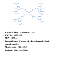 Tétris [bêta-(3.5- di-tert-butyl, acide 4-hydroxyphényl) propionique] ester de pentaérythritol antioxydant 1010 CAS6683-19-8