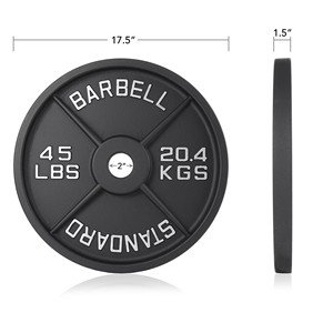 Offerta Speciale: Dischi Pesi Neri in Ghisa da 5 kg di Alta Qualità per Allenamento Fitness, Pesi Liberi a Quattro Barre per un Allenamento Efficace - Product Image 4