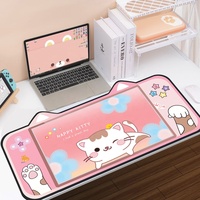 Fabrikpreis Beheiztes Rutschfestes Gummi-Tastatur-Laptop-Gaming-Büro-Animations-Mädchen Benutzerdefiniertes Großes Kawaii Niedliches Katzenohr-Mauspad