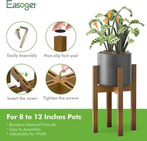 Pots de fleurs et jardinières modernes réglables, supports en bois de <span class=keywords><strong>bambou</strong></span> <span class=keywords><strong>pour</strong></span> plantes d'intérieur - Product Image 4