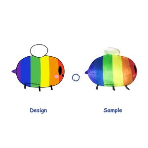 Nouveau design personnalisé mignon abeille en peluche avec ailes vente en gros doux dessin animé animal en peluche abeille peluche mascotte - Product Image 1