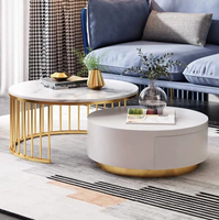 Table basse ronde avec cadre métallique, couleur or, meuble de luxe, offre spéciale, nouveau modèle de