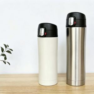 Taza de Viaje Japonesa Ecológica de Acero Inoxidable 304 de 450 ml con Tapa Abatible, Vaso Térmico para Auto, Venta al Por Mayor para Negocios y Regalos - Product Image 5