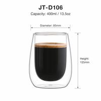 Vente directe du fabricant en gros : Tasse isotherme à double paroi en verre borosilicate avec un design mignon et luxueux