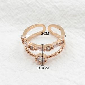 Bague manchette ouverte plaquée or rose 2-en-1 pour femme avec zircon étanche Justop SH0030071 - Product Image 4