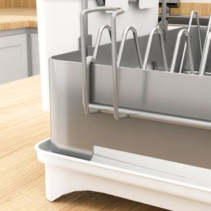 Grand égouttoir à vaisselle antirouille en acier inoxydable <span class=keywords><strong>de</strong></span> qualité 304, support pour ustensiles et bols, organisateur <span class=keywords><strong>de</strong></span> séchage pour <span class=keywords><strong>comptoir</strong></span> <span class=keywords><strong>de</strong></span> cuisine - Product Image 4