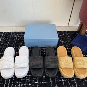 Luxury High Quality Women's Woven <b>Sandals</b> Fashion Brand Thick Soled Beach Slippers Summer Lightweight Casual Round Toe <b>Sandals</b> - Product Image 3