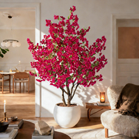 Arbre artificiel réaliste de bougainvillier - Arbre fleuri artificiel réaliste et durable dans un pot blanc pour la maison, les mariages et la décoration