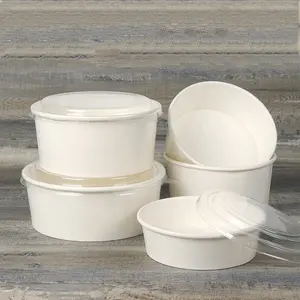 Custom Print Eco-friendly Disposable Kraft Paper Bowl Packaging Hot Soup Paper Ramen Bowl