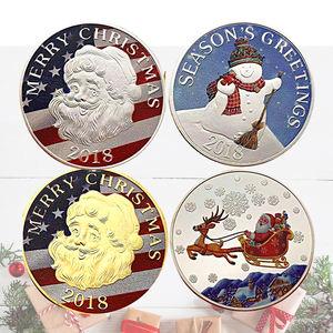 Werbe-Weihnachts-Wunschmünze eines chinesischen Herstellers, 3D-Messingmünze, beidseitig geprägt mit Weihnachtsmann, versilberte Challenge-Münze - Product Image 4