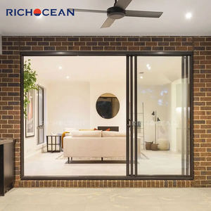 <span class=keywords><strong>Porte</strong></span> <span class=keywords><strong>coulissante</strong></span> à trois rails en verre double RICHOCEAN pour <span class=keywords><strong>véranda</strong></span>, en aluminium, 3 panneaux, Porta Deslizante - Product Image 1