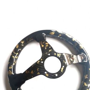 Volante de Fibra de Carbono con Detalles en Lámina Dorada SHENYU - Diseño de Tres Radios, 5 mm de Grosor, Multifunción, Dimensiones Personalizadas - Product Image 2