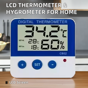 Thermomètre électronique numérique à écran LCD intérieur et extérieur, hygromètre, testeur de température et d'humidité domestique - Product Image 5