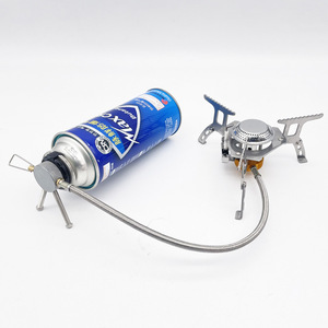 Estufa de Gas Portátil de Diseño Dividido en Acero Inoxidable, Operación Manual para Camping y Uso al Aire Libre con Manguera Flexible y Compacta - Product Image 2