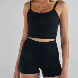 Conjunto de Ropa Deportiva de Yoga Personalizada para Mujer, Conjunto de Shorts de Ciclismo de Yoga, Conjuntos de 2 Piezas para Entrenamiento - Product Image 3