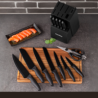 Ensemble de couteaux de cuisine polyvalent de 14 pièces de haute qualité Kit de couteaux à steak ensemble d'outils de cuisine avec porte-couteau