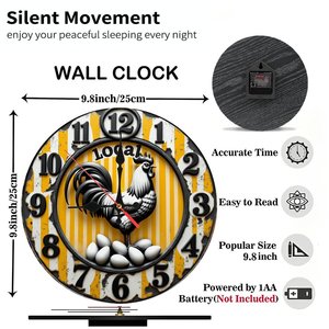 Round Wooden Wall <b>Clock</b> 25x25Cm Silent Non Ticking Creative Office Meeting Room Decor <b>Clock</b> - Product Image 3