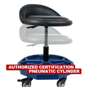 كرسي دوار للورشات مع حاملات ارتفاع قابل للتعديل يدور 360 درجة كرسي مع درج تخزين الأدوات