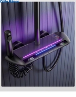 Tiktok nouvelle tendance or luxe mur accroché pistolet métal Piano clé affichage numérique Led thermostatique laiton cuivre salle de bain ensemble de douche