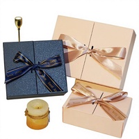 Coffret cadeau personnalisé, ensemble complet de maquillage, boîte rigide à double porte, recyclable, emballage cosmétique haut de gamme, couleur vive, avec ruban pour attacher