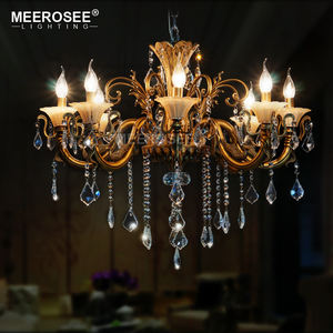 MEEROSEE-candelabro de cristal clásico, luz de araña, Color bronce, MD8702 - Product Image 2