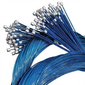 Câbles de frein et de changement de vitesse en acier inoxydable 304 avec revêtement bleu et embouts pour VTT, vélo de route et accessoires de vélo - Product Image 1