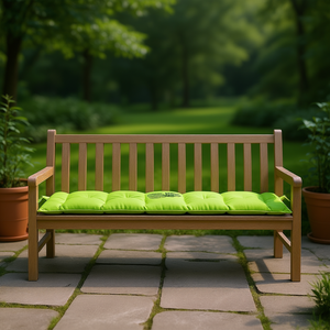 Cuscino per Panchina da Esterno in Tessuto Oxford Verde Brillante 70.9x19.7x2.8 Pollici, Resistente all'Acqua, Trapuntato, Rimovibile e Lavabile - Product Image 2