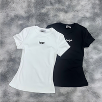 Kaos Ketat Wanita Model Crop Top Lengan Pendek untuk Pilates dan Fitness, Ringan, Bernapas, Cocok untuk Musim Panas