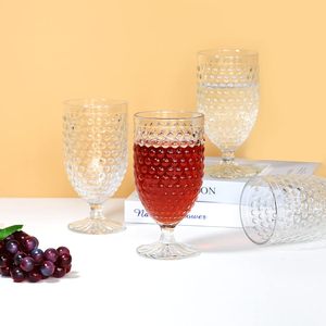 315ml 10,5 oz estilo Vintage estilo europeo Medieval Retro patrón en relieve tallo corto Mini volumen tazas <span class=keywords><strong>de</strong></span> vidrio antiguas - Product Image 1