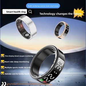 New Smart <b>Ring</b> Display Touchscreen Page Turning Heart Rate Blood Oxygen Sleep Tracking <b>Titanium</b> Steel Touchscreen Display Seamle - Product Image 5