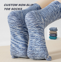 Chaussettes antidérapantes OEM de haute qualité, personnalisées, à cinq doigts, effet tie-dye, pour femme, idéales pour le yoga et le Pilates en intérieur