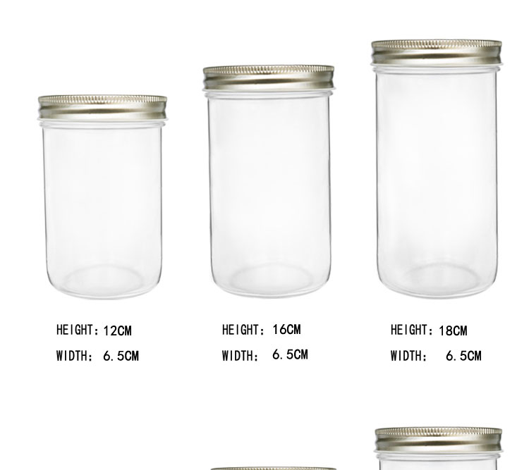 JM OEM Wholesale Custom Condiment Small Mason Food Jar 4oz 8oz 12oz Clear Glass Jar Gallon Bocal En Verre Mason Jar With Lids
