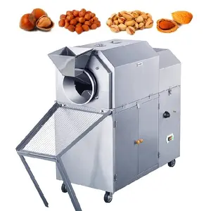 Kleine gas- oder elektro-röstmaschine mandeln sojabohnen kräuter cashewnuts kastanien sonnenblumen samen geröstet gewerbe