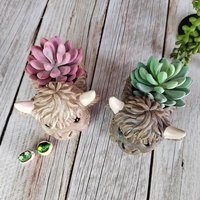 Pot de fleurs en résine mignon en forme de vache des Highlands, pot à succulentes, pot de fleurs en forme de vache écossaise, conteneur pour plantes artificielles en forme d'animal, pour la décoration de bureau, de la maison, cadeau