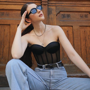 Femmes <span class=keywords><strong>Body</strong></span> Shaper Sexy Underbust Noir <span class=keywords><strong>Blanc</strong></span> Sexy Taille Corsets Lace up Bustier Tops - Product Image 5