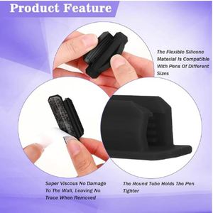 Self Adhesive Silicone Pen Holder Clip,<b>Wall</b> Mount Pencil Marker Storage for Desk Refrigerator <b>Whiteboard</b> Office Supplies - Product Image 2