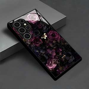 Luxuriöse Rosenblüten-Druck Schutzhülle aus Gehärtetem Glas und TPU für Samsung Galaxy S8 S9 S10 S20 S21 S22 S23 S24 S25 S26 - Product Image 2