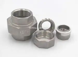 Class150 Hydraulic Union Fitting Stainless Steel Pipe Fitting Male Female NPT Threaded Flat Union SS304/316 Pipe Fitting Union