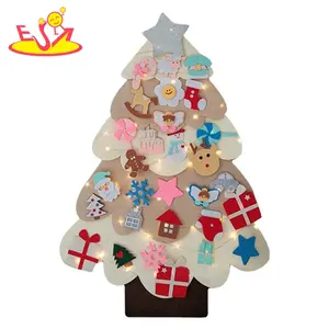 Hot Sale Kids DIY Wall Hanging Felt Decoração De Árvore De Natal Com Luz W10D696