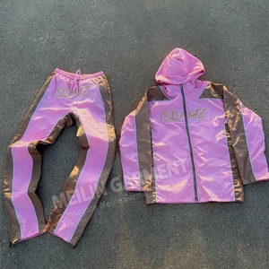 OEM Custom Windbreaker Set Two Piece Set Zipper Nylon <b>Jacket</b> Sweatsuit Nylon Track Pants Suit Windbreaker Tracksuit - Product Image 5
