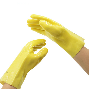 Guantes mecánicos de PVC impermeables con forro de algodón, aceite térmico y resistente al ácido, Motocross, pesca, trabajo Industrial, revestimiento de goma - Product Image 1