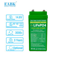 Baterai LiFePO4 EABK 12.8V 2Ah 3000+ Siklus Baterai Lithium Iron Phosphate Deep Cycle untuk Sistem Surya CCTV UPS Pengganti SLA