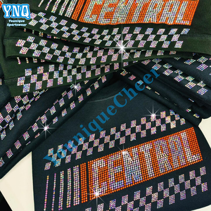 Iron On Rhinestone Transfer Designs Cheap Price Rhinestone <strong>Cheerleader</strong> Outfit <strong>Cheerleaders</strong> Custom Cheer Stras Iron-on Uniform - Product Image 3